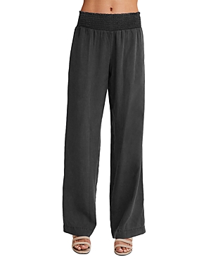 Bella Dahl Smock Waist Wide Leg Pants In Vintage Black