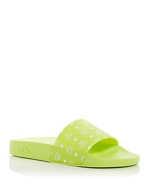 MCM WOMEN'S VISETOS SLIDE SANDALS