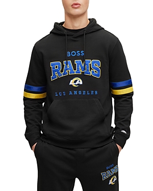 Hugo Boss Nfl Rams Pullover Hoodie In Black