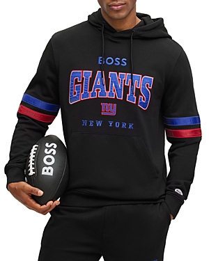 Hugo Boss Boss X Nfl Cotton-terry Hoodie With Collaborative Branding In Black