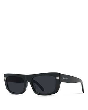 Shop Givenchy Gv Day Square Sunglasses, 57mm In Black/gray Solid