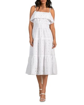 Elan Eyelet Tiered Midi Dress Bloomingdale s