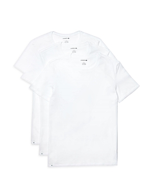 Lacoste Cotton Crewneck Tees, Pack Of 3 In White