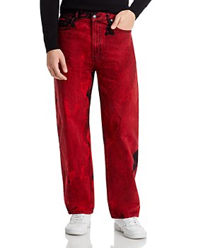 HUGO - Regular Fit Wide Leg Jeans In Bright Red