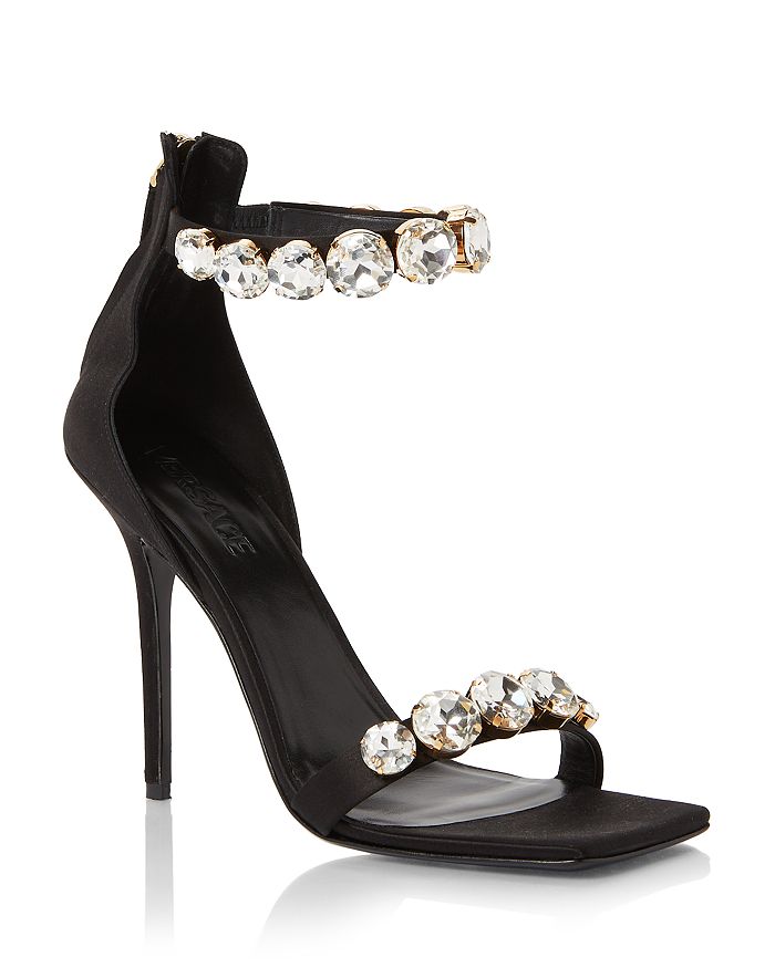 Versace Women's Ankle Strap Embellished High Heel Sandals | Bloomingdale's