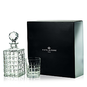 VISTA ALEGRE HELSINKY CASE WITH WHISKY DECANTER AND 4 OLD FASHIONED GLASSES
