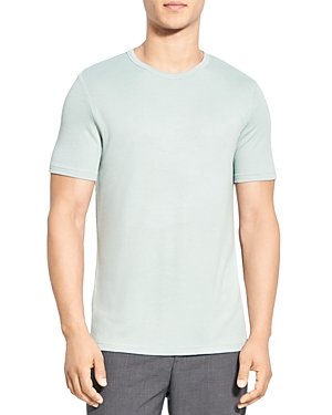 Theory Essential Tee In Cosmos Slub Cotton In Blue Surf