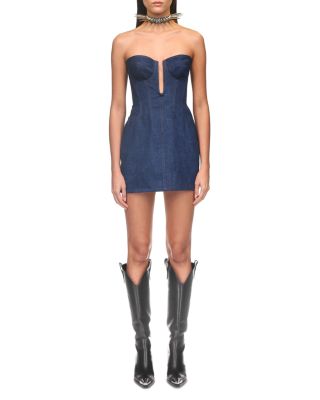 ワンピースその他 David Koma Blue denim mini dress with mirrors 22589857_52796159_600.jpg