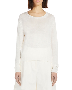 Shop Weekend Max Mara Atzeco Linen Sweater In White