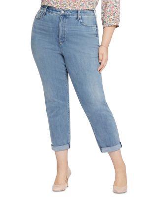 NYDJ Plus Margot High Rise Straight Leg Girlfriend Jeans in Angel ...