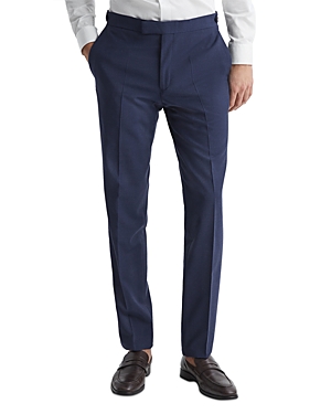 Reiss Wish Slim Fit Weave Mixer Trousers In Bright Blue