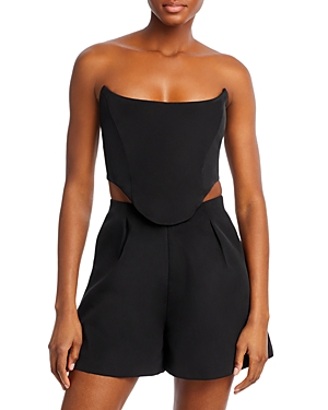 Bardot Platinum Corset Bustier In Black