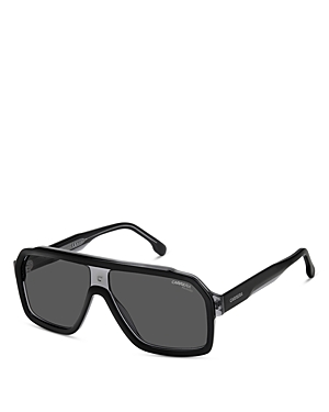 Carrera Square Sunglasses, 60mm In Black/gray Polarized Solid