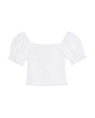 Girls' Marlee Smocked Floral Puff Sleeve Top - Big Kid
