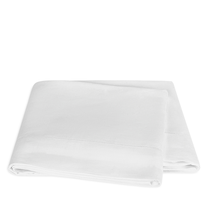 Matouk Roman Hemstitch Linen Flat Sheet In White