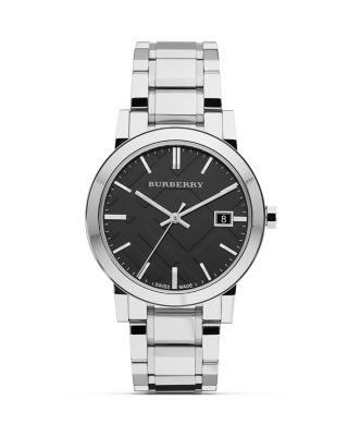 Burberry round watch with black dial 38mm on sale