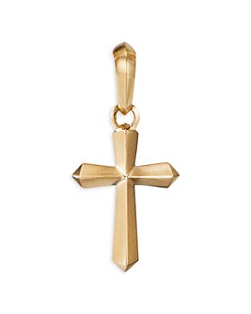 Men's Diamond Cross Bracelet 0.30ct Yellow Gold Plated Silver