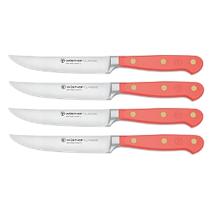 Wusthof 4 Pc Steak Knife Set In Coral Peac