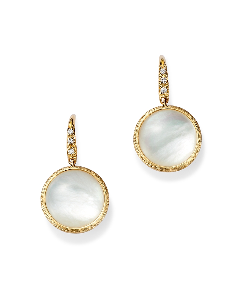Marco Bicego Women's Jaipur Color 18k Yellow Gold, Mother-of-pearl & 0.05 Tcw Diamond Drop Earrings In White/gold