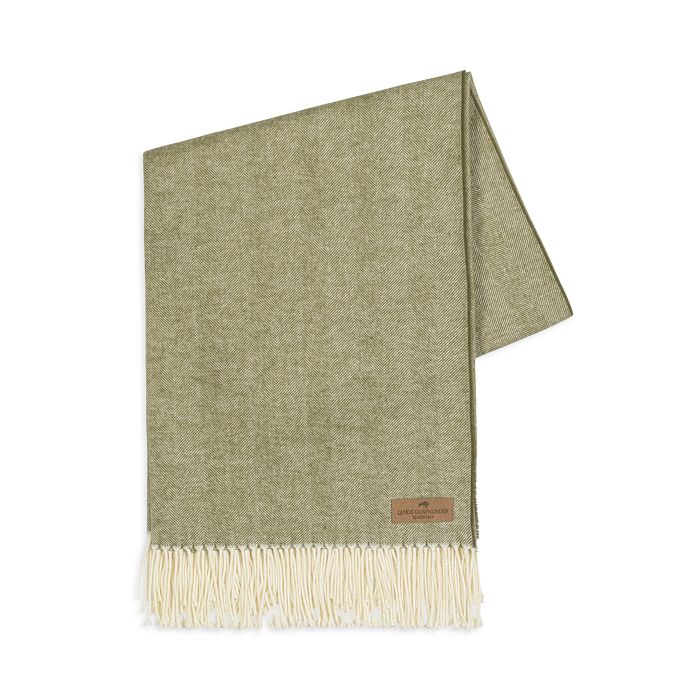 Lands Downunder Herringbone Cotton Blend Throw In Thyme