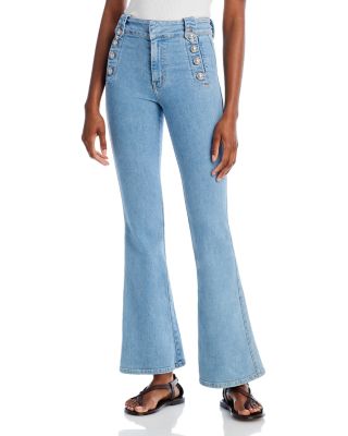 Derek Lam 10 Crosby Robertson High Rise Flare Jeans in Dover Light