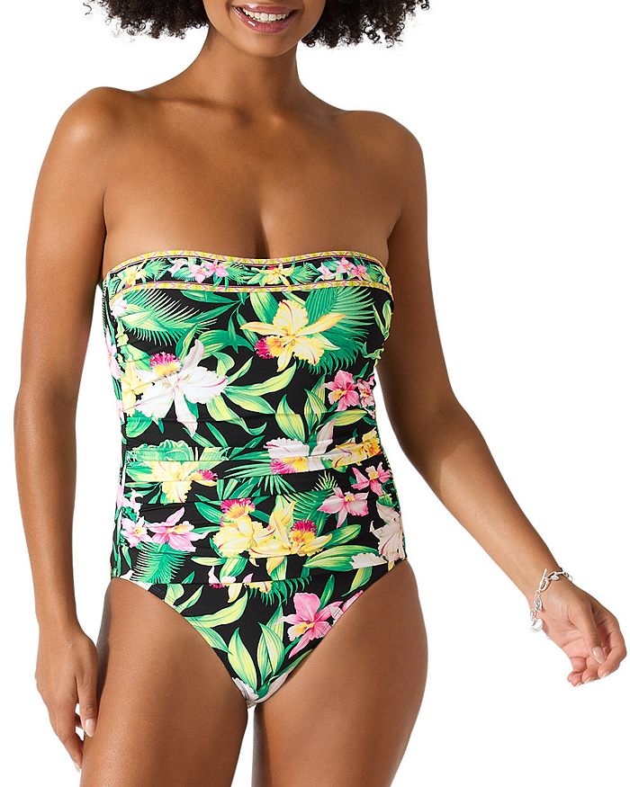 Tommy Bahama Island Cays Hibiscus Bandeau One-Piece Swimsuit
