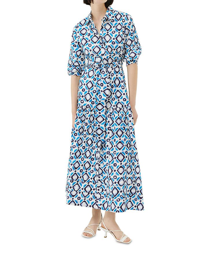 Marella Danae Cotton Blend Printed Shirt Dress Bloomingdale s