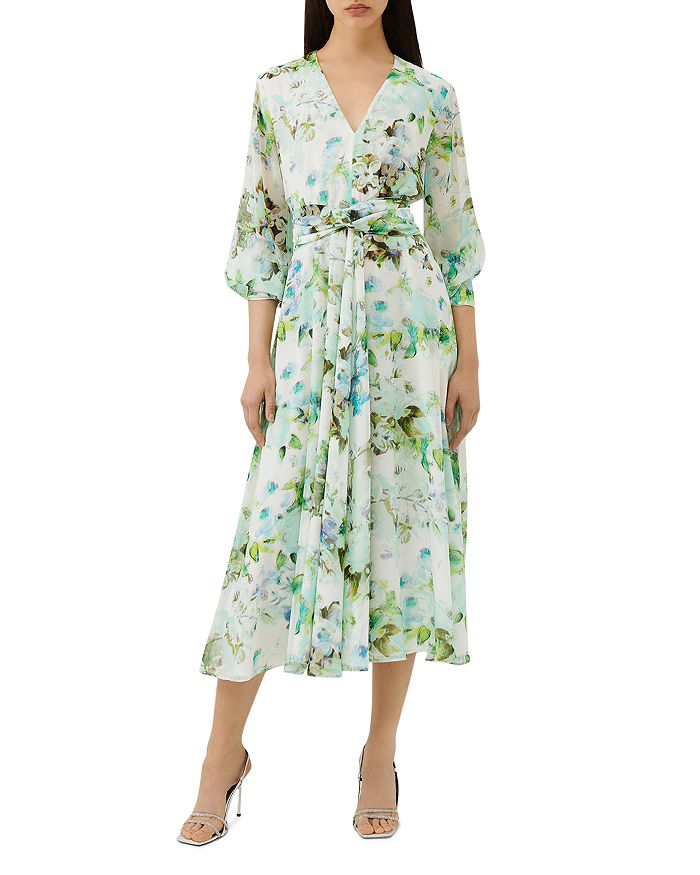 Marella Fervore Floral Sash Waist Midi Dress | Bloomingdale's