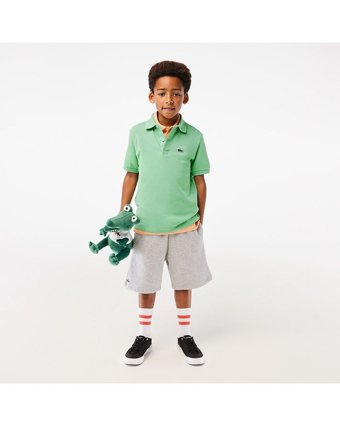 Lacoste Kids Piqué monogram-print Polo Shirt - Green