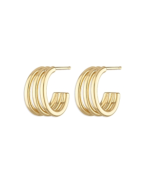 Alexa Leigh Triple Huggie Hoop Earrings In Gold