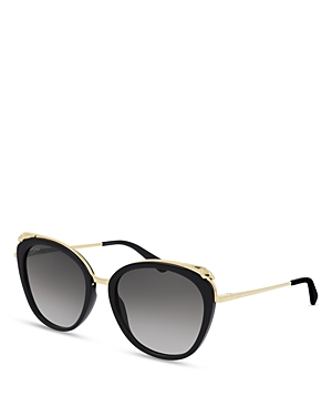 Cartier Panthere L'eyeliner Cat Eye Sunglasses, 55mm In Black/gray Gradient