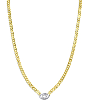 Meira T 14K White & Yellow Gold Diamond Pave Evil Eye Pendant Necklace, 18