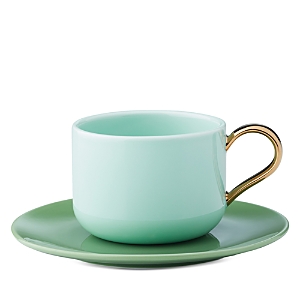 Kate Spade New York Make It Pop Cup Saucer Set In Green