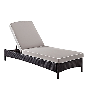 Crosley Palm Harbor Outdoor Wicker Chaise Lounge In Gray
