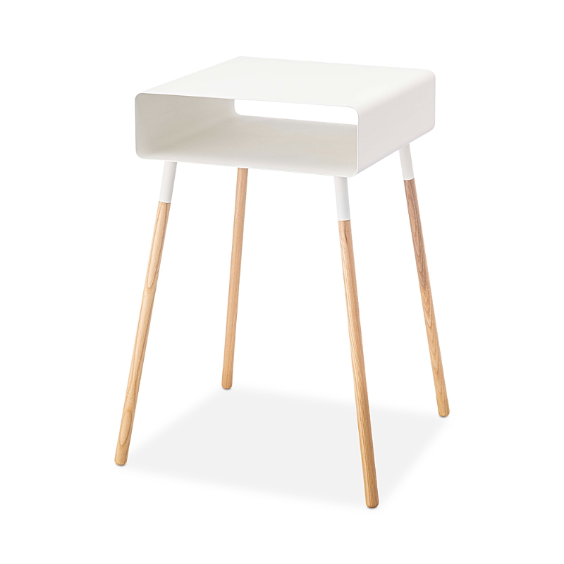 Yamazaki Steel Storage Side Table In White