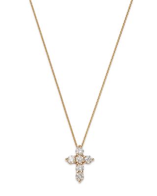 Bloomingdale's Fine Collection Diamond Cross Pendant Necklace in 14K Yellow Gold, 1.50 ct. t. w. - Exclusive