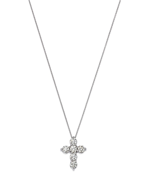 Bloomingdale's Diamond Cross Pendant Necklace in 14K White Gold, 3.0 ct. t.w.