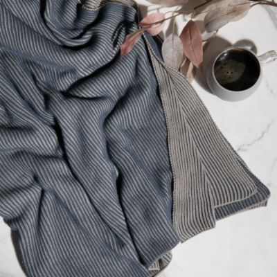 Ribbed Blue Throw