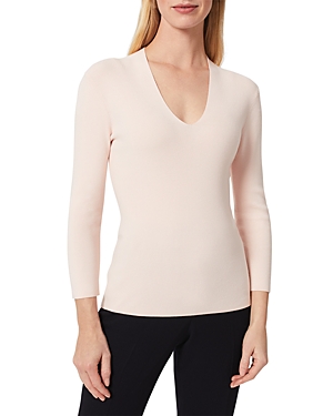 Hobbs London Polly V-neck Sweater In Pale Pink