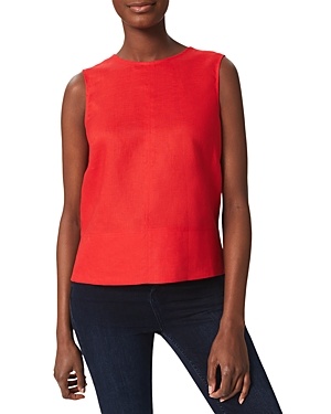 Hobbs London Flax Linen Halle Floral Top In Red