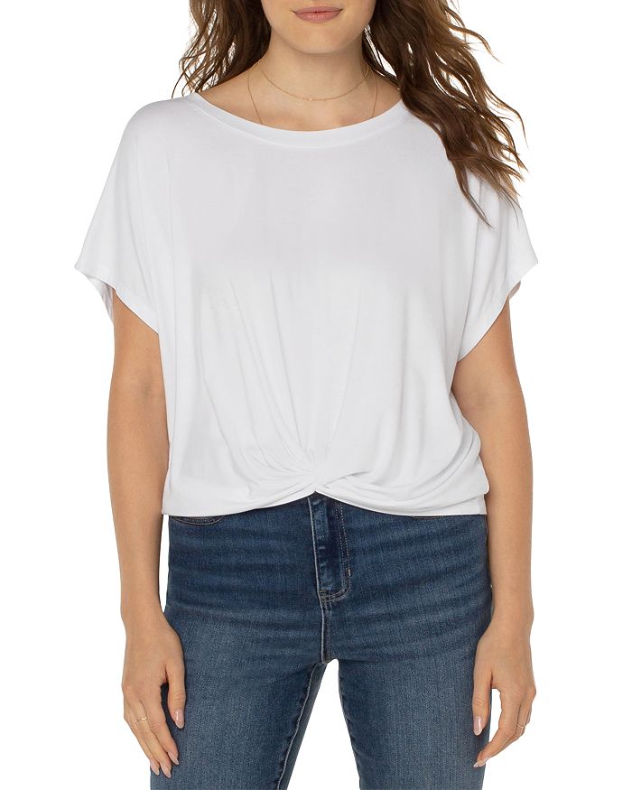 Liverpool Dolman Short Sleeve Lace Detail Top