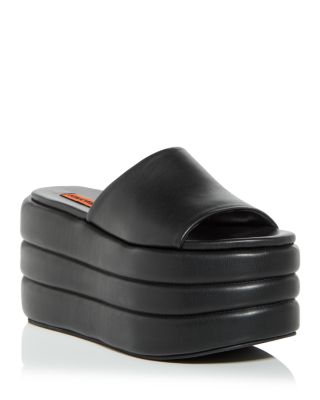 SIMON MILLER Women's Puff Blackout Platform Slide Sandals