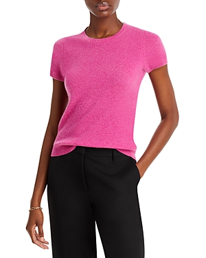 C By Bloomingdale's Cashmere C By Bloomingdale's Short-sleeve Cashmere Sweater - 100% Exclusive In Rose Heather