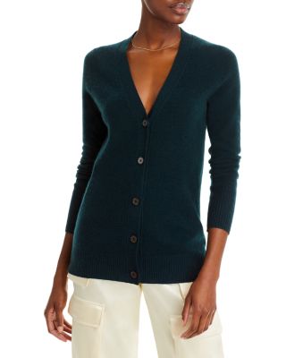 C by Bloomingdales 100% Cashmere Grandfather Cardigan in Navy M shops