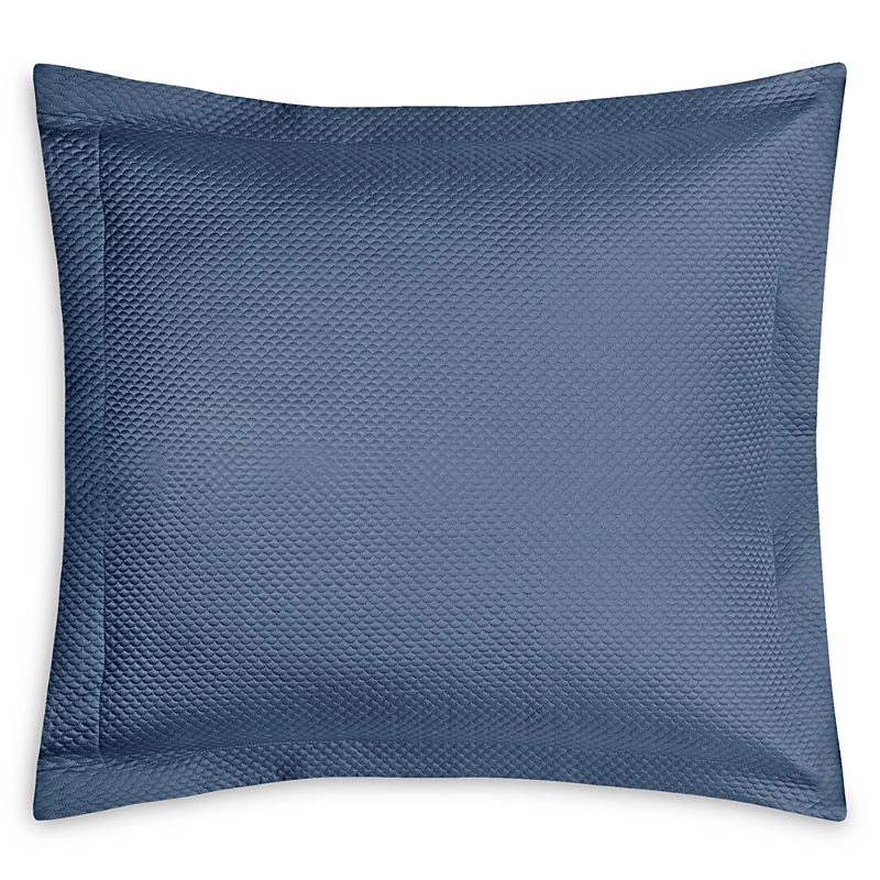 Matouk Alba Quilted Euro Sham In Steel Blue