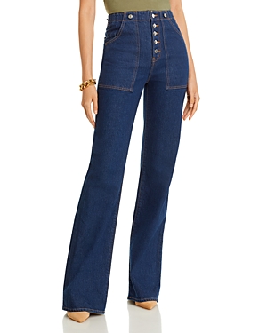 VERONICA BEARD CROSBIE HIGH RISE WIDE LEG JEANS IN WASHED OXFORD