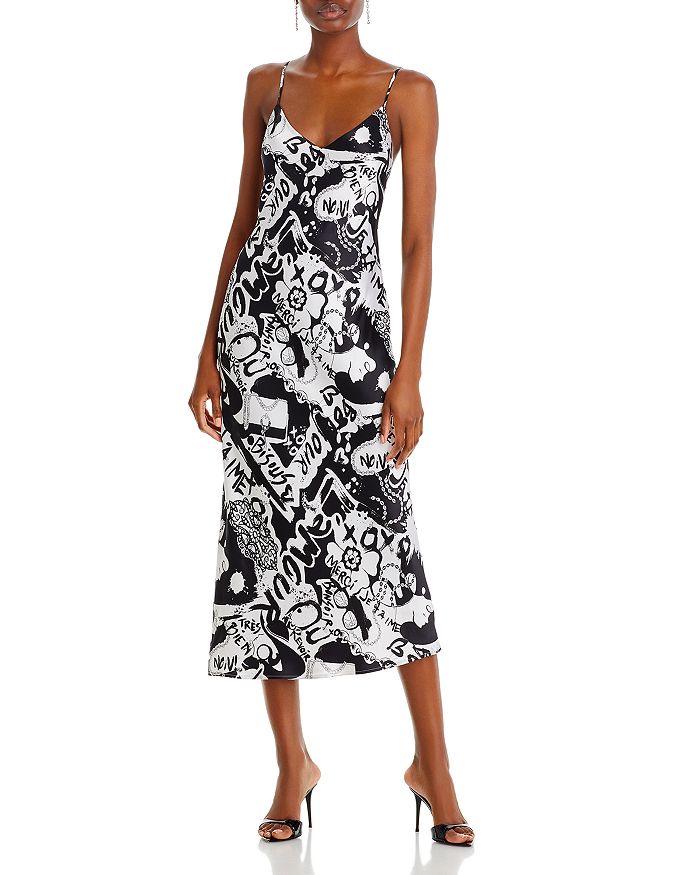 L'AGENCE Seridie Silk Midi Slip Dress Bloomingdale's