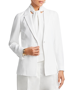 Kobi Halperin Hunter Snap-front Crepe Chiffon Jacket In White