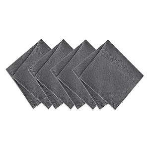Elrene Home Fashions Laurel Solid Texture Water And Stain Resistant Napkins, Set Of 4 In Gray