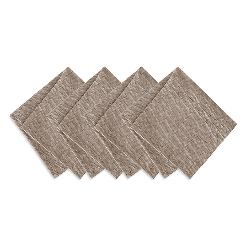 ELRENE HOME FASHIONS LAUREL SOLID TEXTURE WATER AND STAIN RESISTANT NAPKINS, SET OF 4